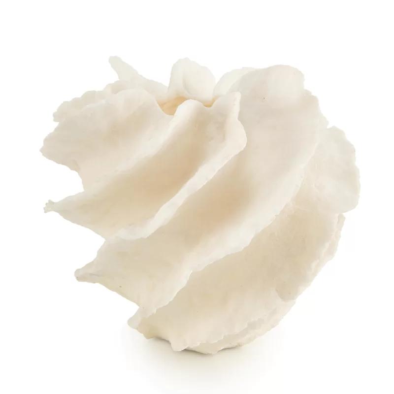 Elegant Cream and Translucent Swirl 12" Plastic Table Vase