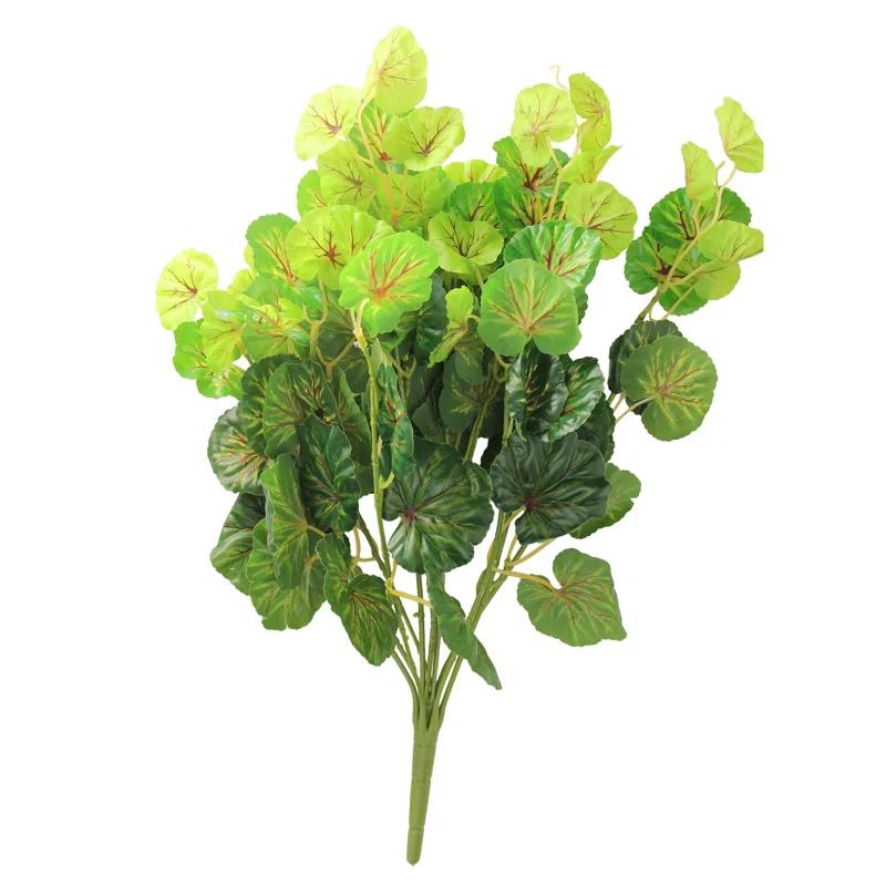 Northlight Seasonal 15" Two Toned Green Begonia Artificial Floral Bush
