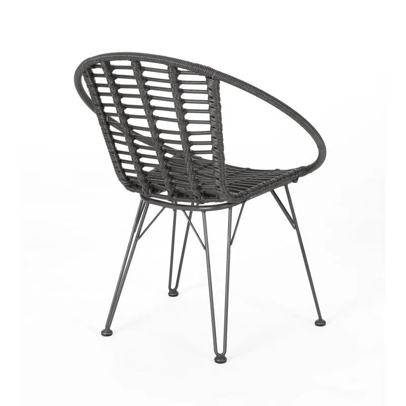 George Oliver Durham Polyethylene (PE) Wicker Wicker Outdoor Dining Side Chair (Set of 2)