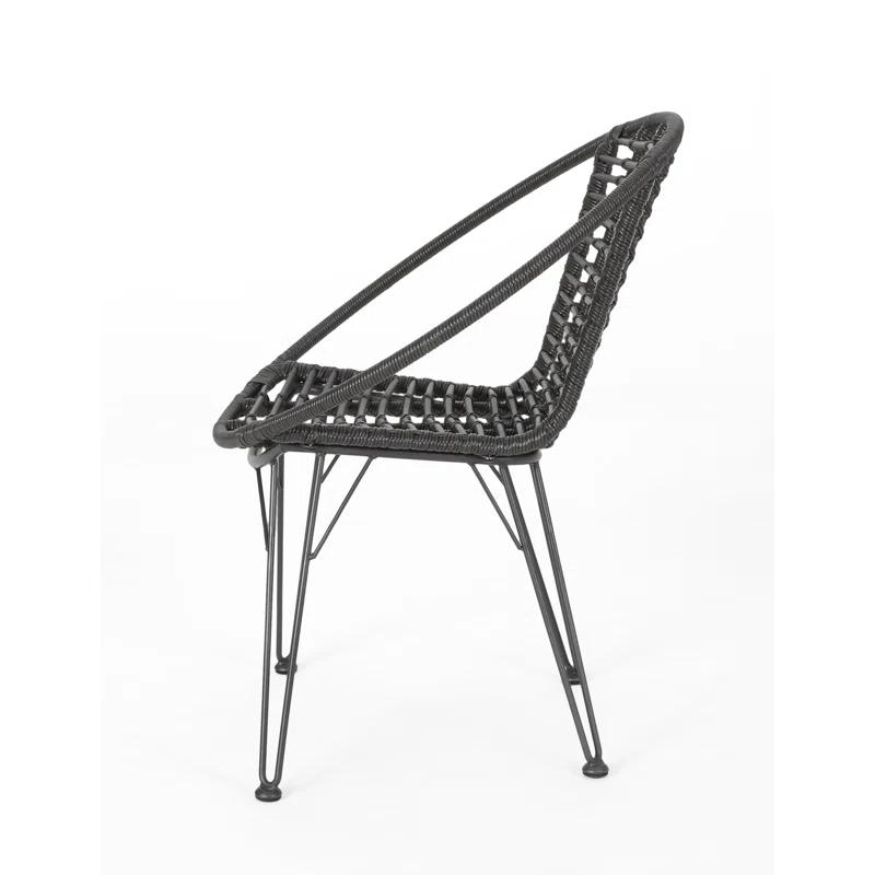 George Oliver Durham Polyethylene (PE) Wicker Wicker Outdoor Dining Side Chair (Set of 2)