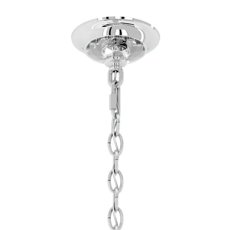 Sarella Polished Stainless Steel 8-Light Traditional Chandelier with Clear Heritage Crystal