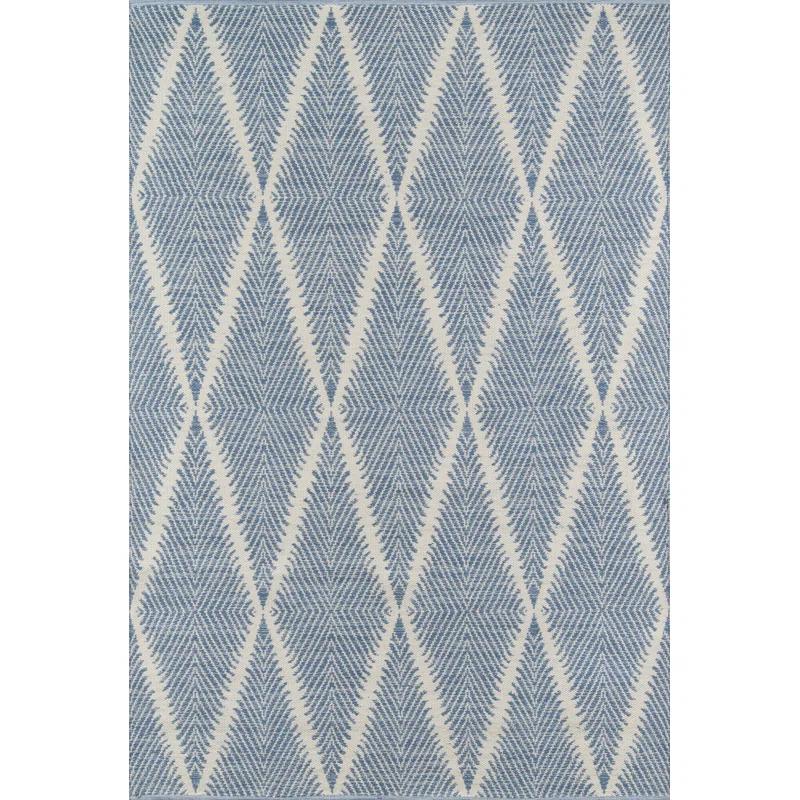 Bohemian Denim-Blue Handmade Flatweave Medium Area Rug