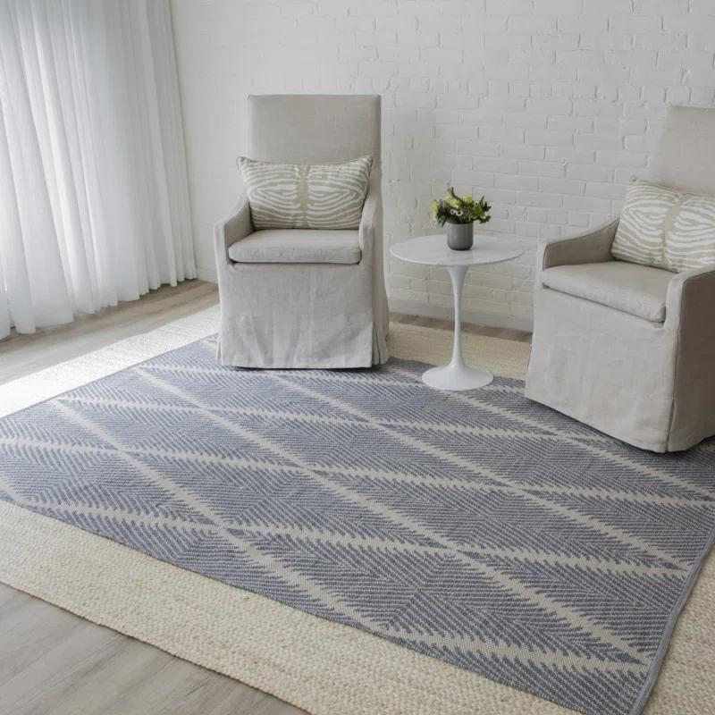 River Geometric Handmade Flatweave Area Rug