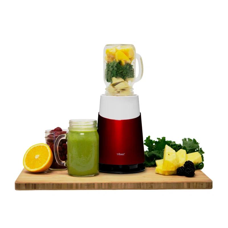 Tribest Personal Blender II Mason Jar Ready (Basic 12-Piece Set) – Red