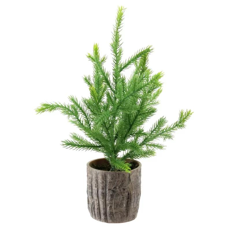 Rustic Pine 12" Tabletop Christmas Tree in Faux Wooden Pot