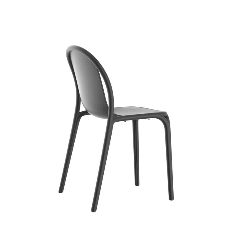 Eugeni Matte Black Stackable Polypropylene Dining Chair
