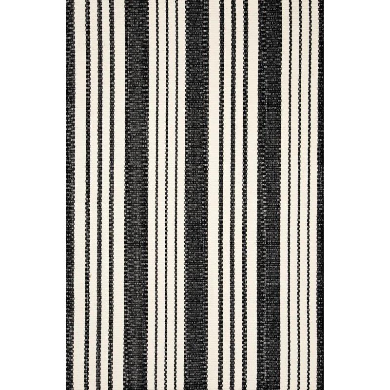 Handmade Black Stripe Synthetic Runner Rug 2'6" x 8'