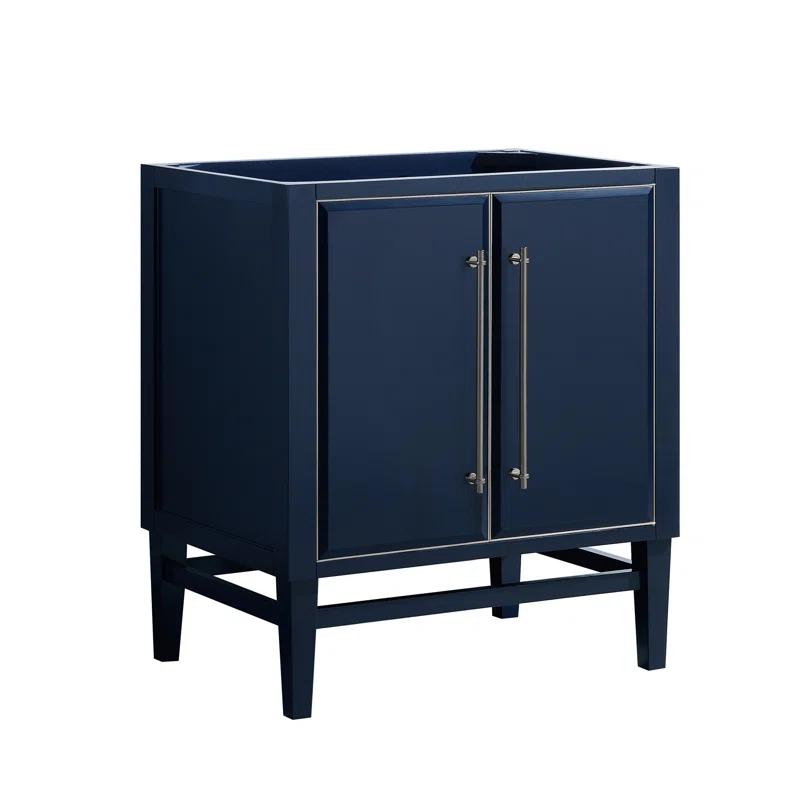 Mason 30" Navy Blue Solid Wood Vanity with Gold Trim