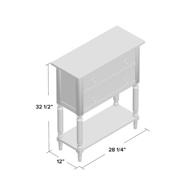 August Grove® Talbotton Solid Wood 2 - Drawer End Table