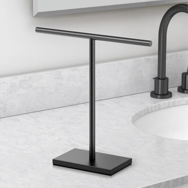 Freestanding Countertop Hand Towel Holder | 11.13"H x 10.50"W Weighted Base Towel Rack Stand
