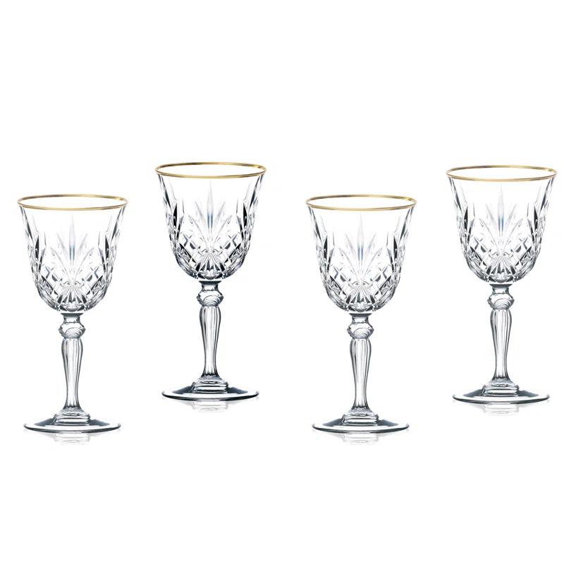 Lorren Home Trends Siena 6oz. Crystal Cordial Glass Set (Set of 4)