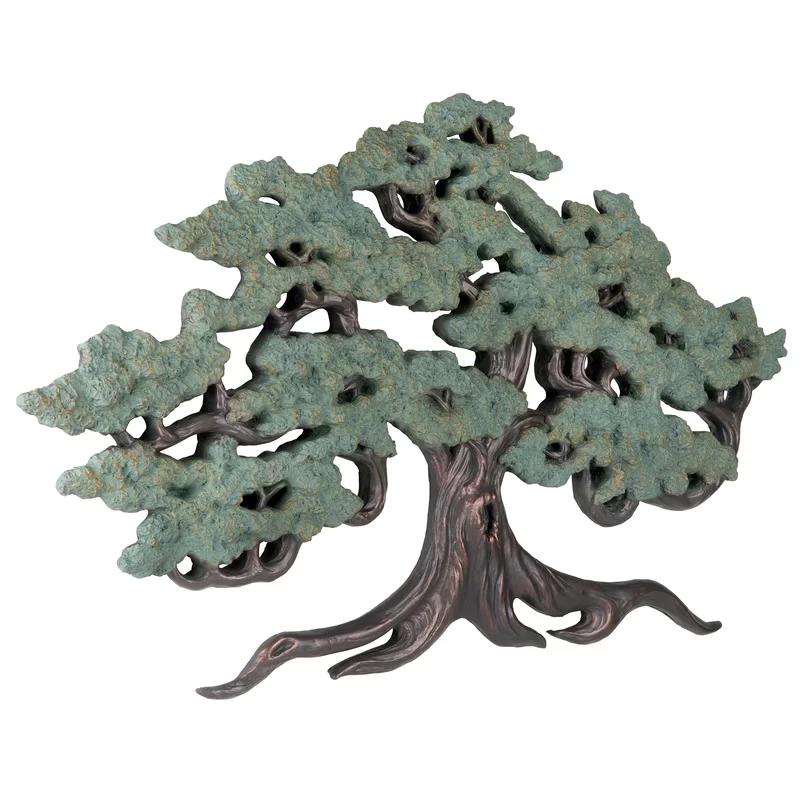 Eternal Tree of Life Large Resin Wall Sculpture in Faux Bronze Verdigris