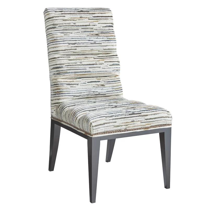 Norwalk Beige Leather Upholstered Dining Chair with Metal Legs