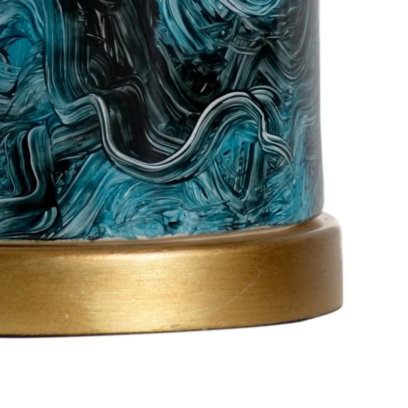 Chelsea House Malachite Green Ceramic Table Lamp with Silkette Shade