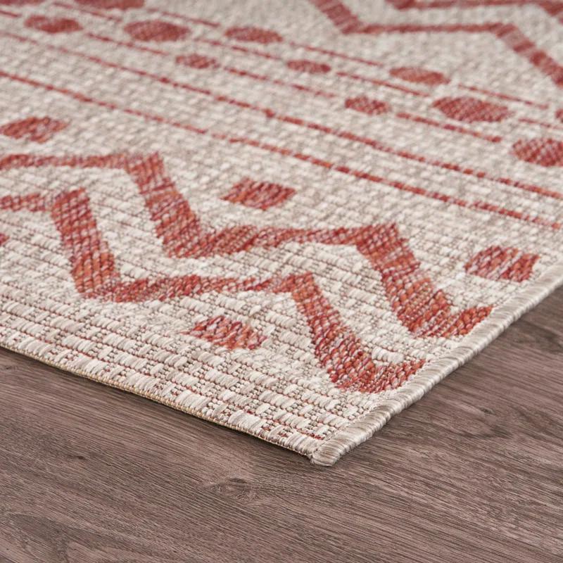 Evette Rios Sunshower Abstract Zero-Pile Flatweave Indoor/Outdoor Durable Area Rug