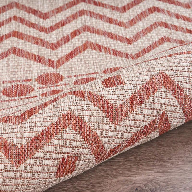 Evette Rios Sunshower Abstract Zero-Pile Flatweave Indoor/Outdoor Durable Area Rug