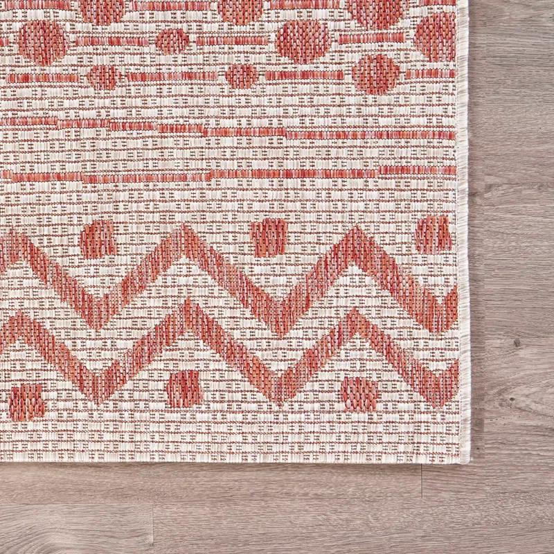 Evette Rios Sunshower Abstract Zero-Pile Flatweave Indoor/Outdoor Durable Area Rug