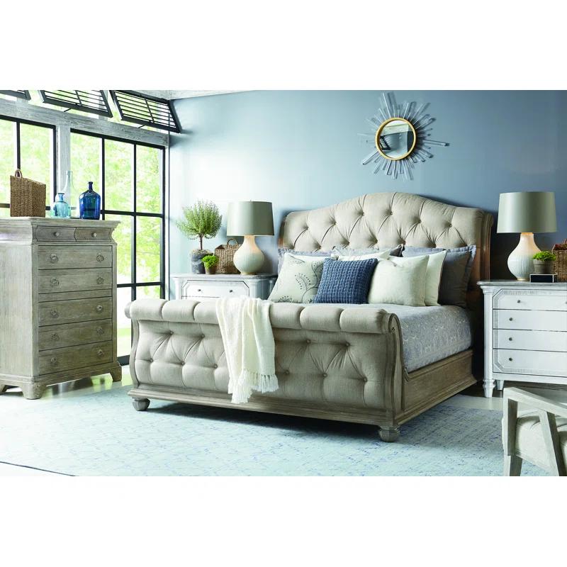 Dowton Abbey Summer Creek Upholstered Sleigh Bed
