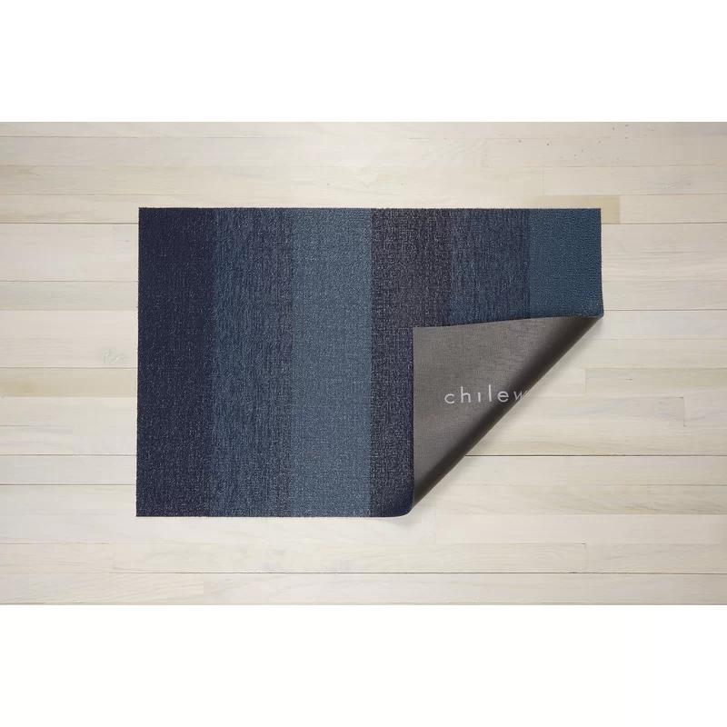 Bay Blue Marbled Stripe Easy Care Shag Mat