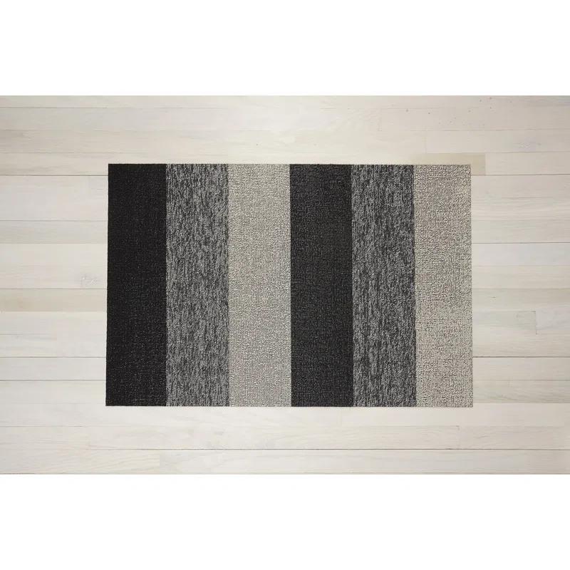 Salt & Pepper Marbled Stripe 2x3 Outdoor Shag Mat