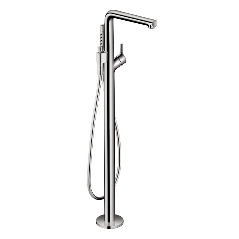 Modern Elegance Brushed Nickel Floor Mounted Faucet with Handshower