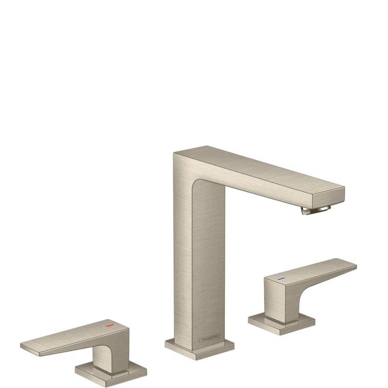 Elegant Brushed Nickel Widespread Bathroom Faucet with Dual Handles