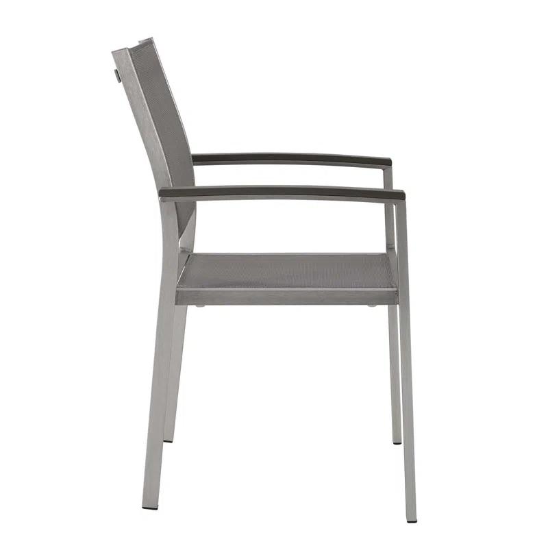 Shore Breeze 22" Silver Gray Aluminum Mesh Outdoor Dining Chair