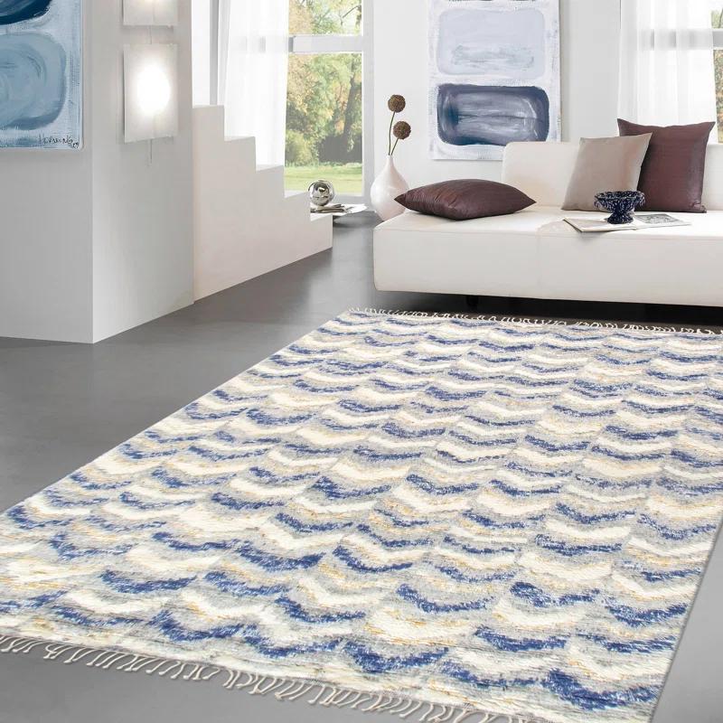 Pasargad Casablanca Moroccan Hand Knotted Wool Chevron Rug