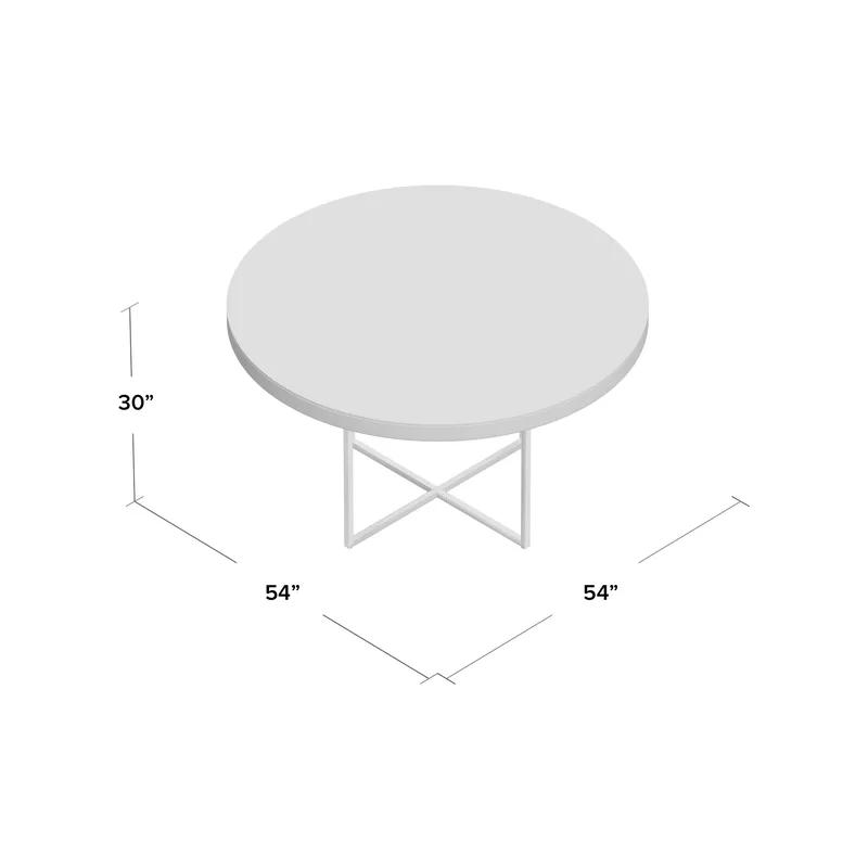 Contemporary 54" Quartz Gray Round Wood Dining Table