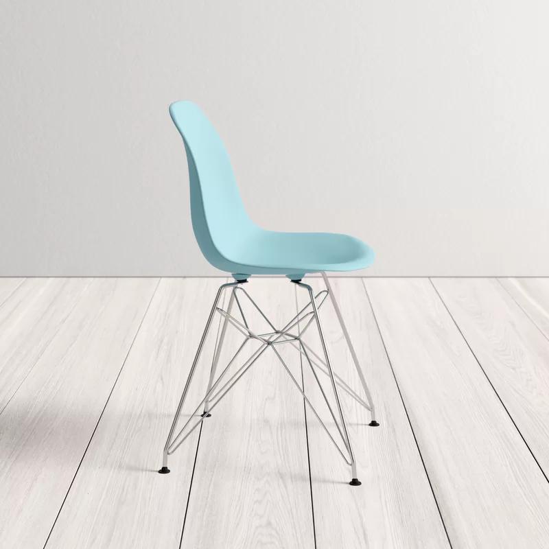 Matte Blue Eiffel Metal Side Chair Set of 2