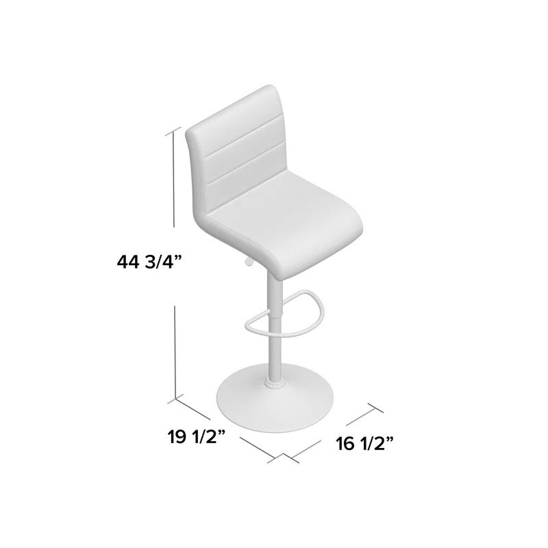 Flash Furniture Contemporary Vinyl Adjustable Height Barstool with Rolled Seat and Chrome Base