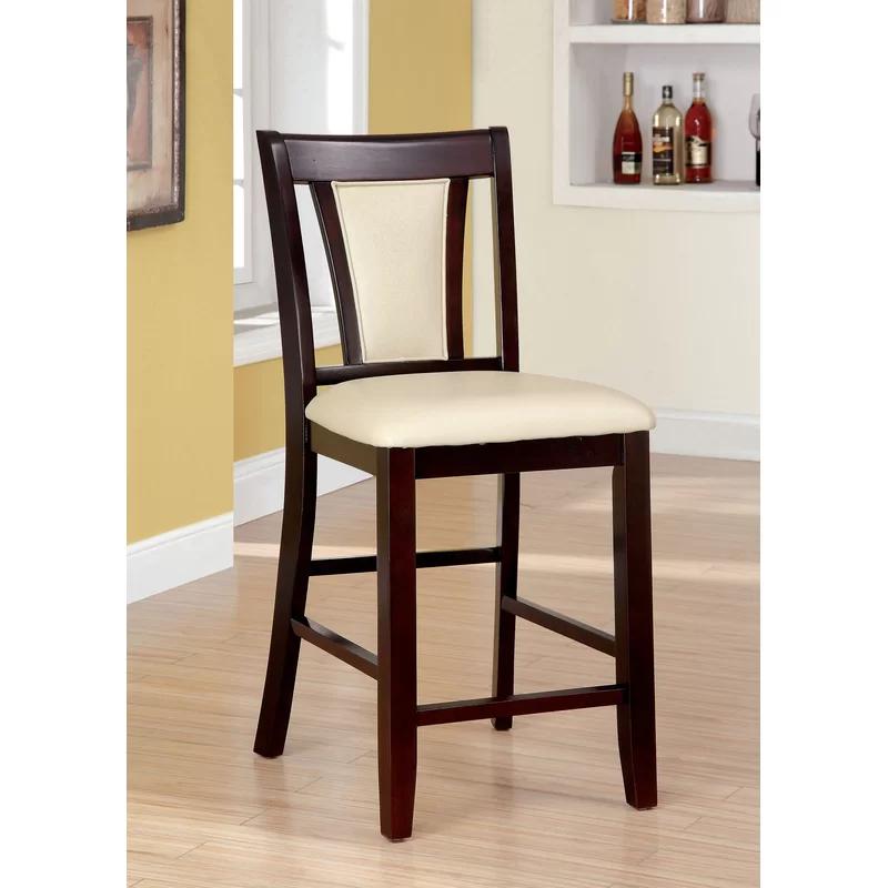 Transitional Brentwood 22'' Brown and Cream Leather Counter Stool