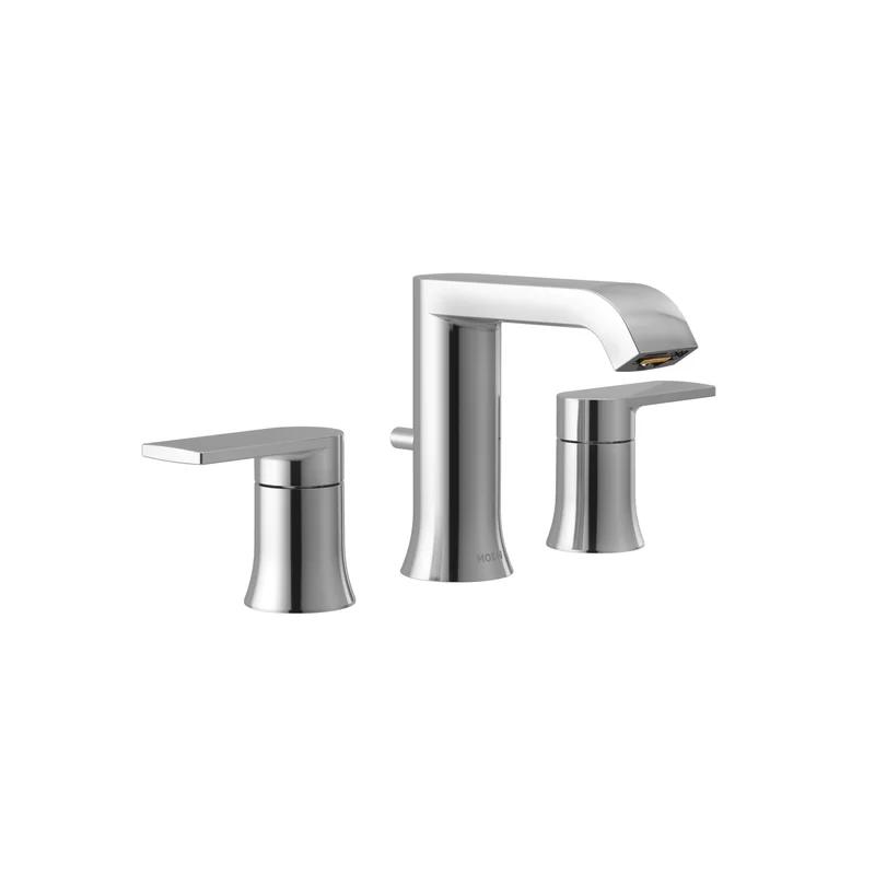 Sleek Modern 10" Widespread Black Chrome Bathroom Faucet