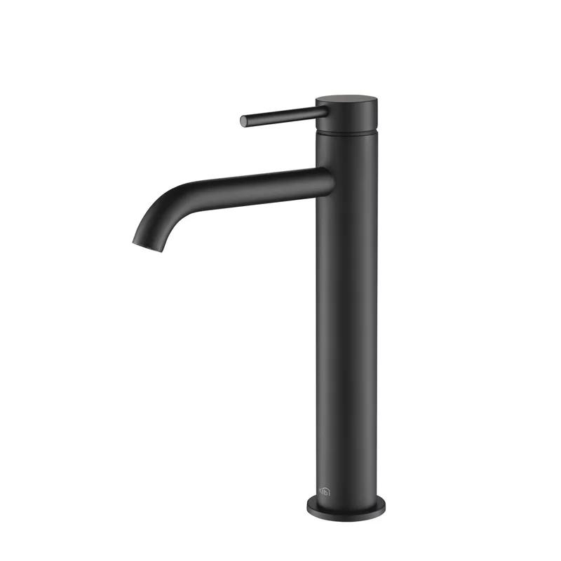 Elegant Matte Black Lead-Free Brass Vessel Sink Faucet with Pop-Up Drain
