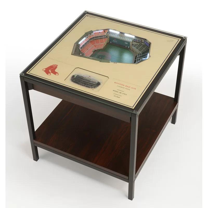 Boston Red Sox 25-Layer Lighted Stadium Replica Wood & Glass End Table
