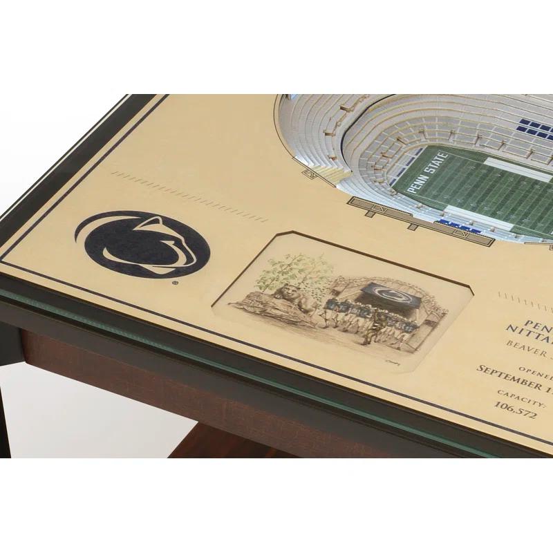 YouTheFan Glass Top End Table