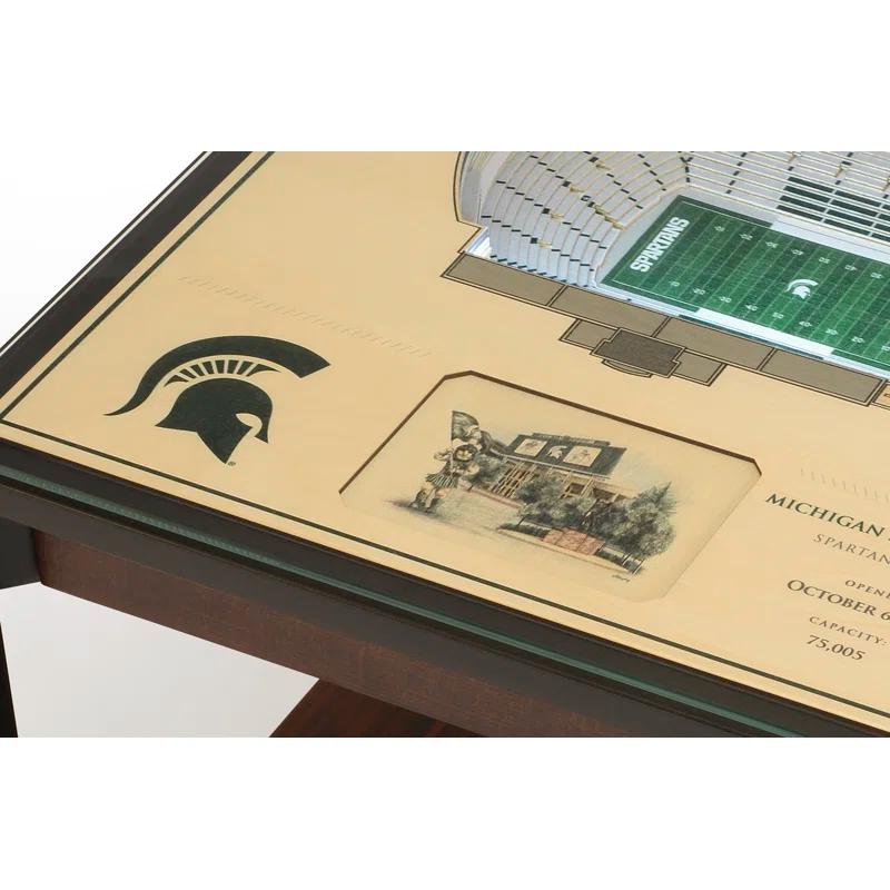 YouTheFan Glass Top End Table