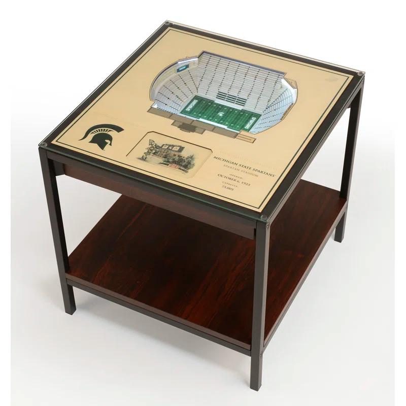 YouTheFan Glass Top End Table