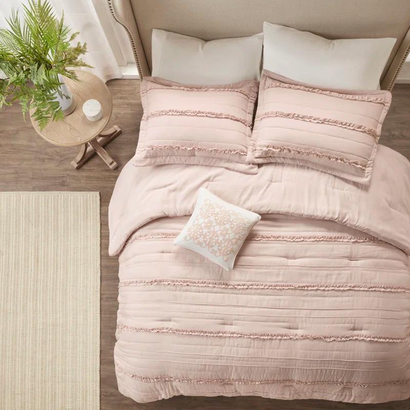 Madison Park Celeste 5 Piece Microfiber Ruffled Comforter Set