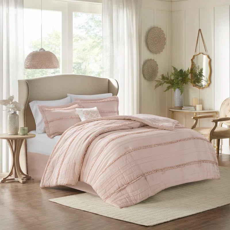 Madison Park Celeste 5 Piece Microfiber Ruffled Comforter Set