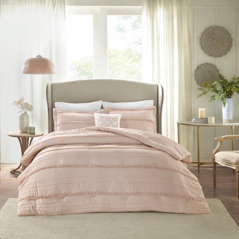 Celeste 5 Piece Microfiber Ruffled Comforter Set