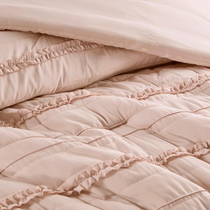 Celeste 5 Piece Microfiber Ruffled Comforter Set