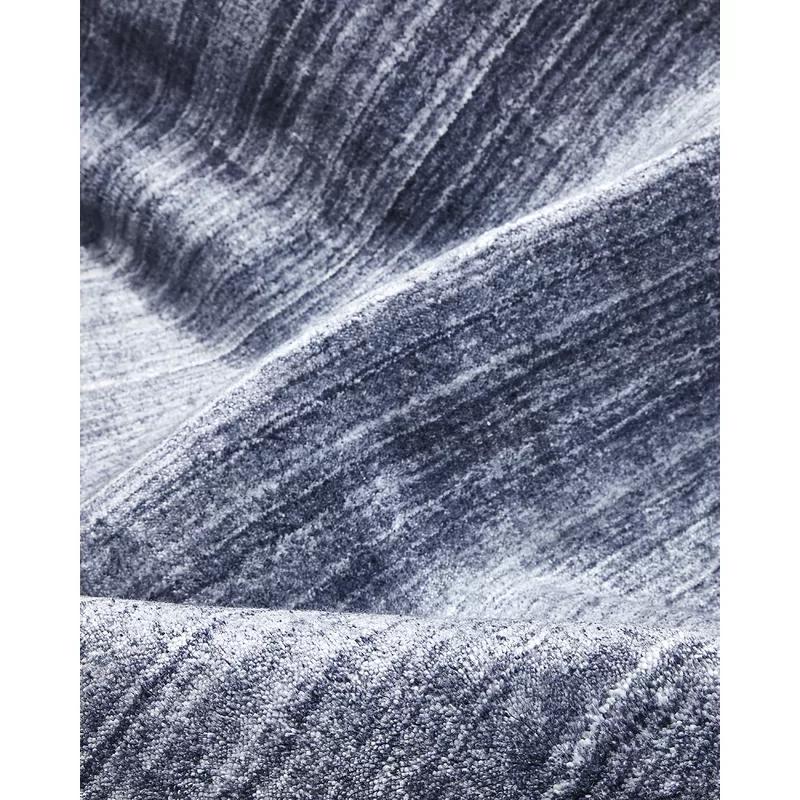 Harbor Stripe Hand-Knotted Denim Wool-Blend 8' x 10' Rug