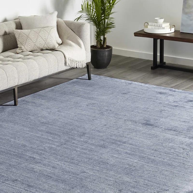 Harbor Stripe Hand-Knotted Denim Wool-Blend 8' x 10' Rug