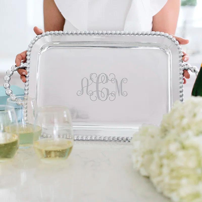 Mariposa String Of Pearls Aluminum Tray