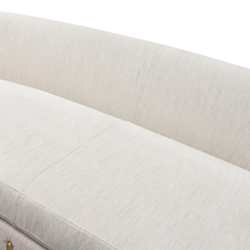 Lane 91'' Light Cream Fabric Sectional with Gold Metal Legs