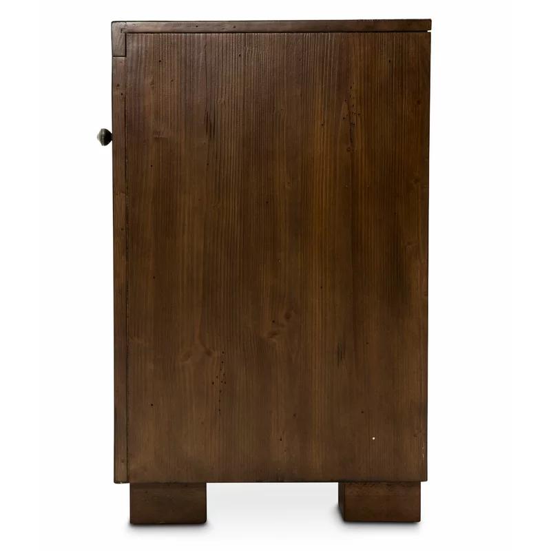 Carrollton Transitional 1-Drawer Spruce Wood Nightstand in Rustic Ranch Brown