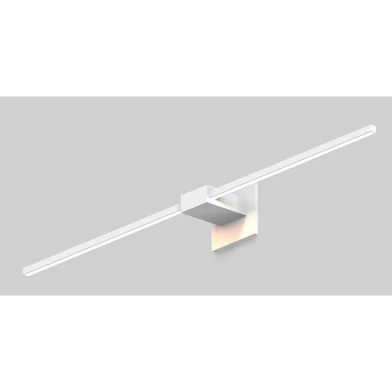 Matte White Z-Bar LED Vanity Wall Sconce, Dimmable 60"