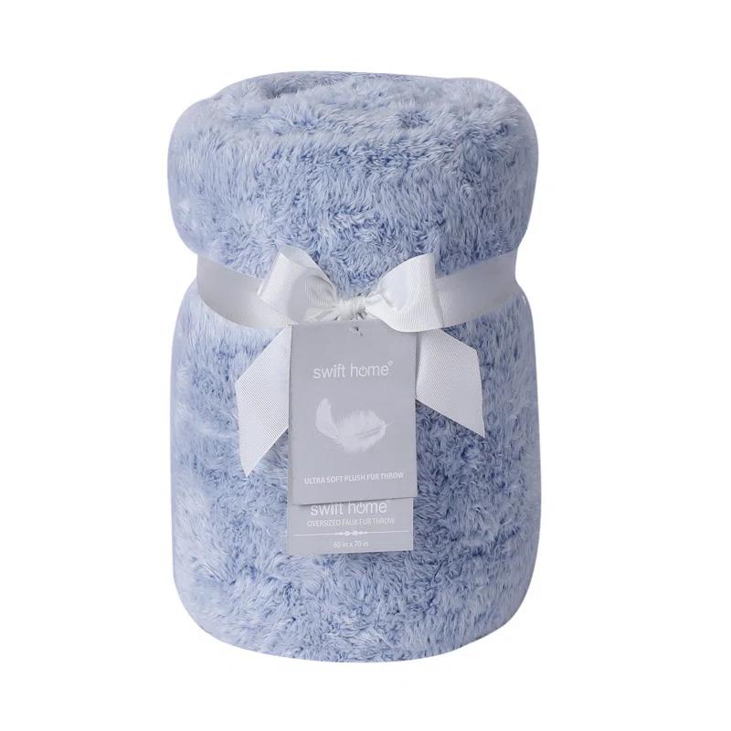 Swift Home Ultra Plush Solid and Frost Tip Throw Blanket