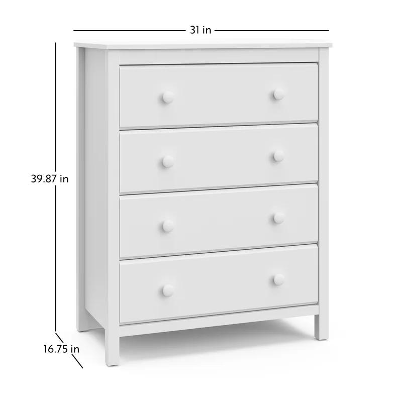 Storkcraft Alpine 4-Drawer White Nursery Dresser, GREENGUARD Certified